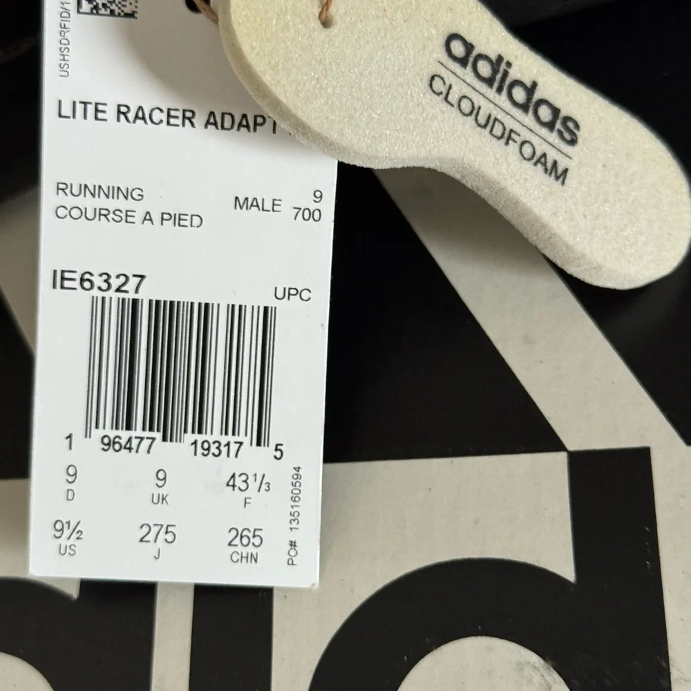 Adidas men Lite Racer Adapt 7.0 Shoes NEW w/ box SIZE 9.5 - Picture 5 of 10